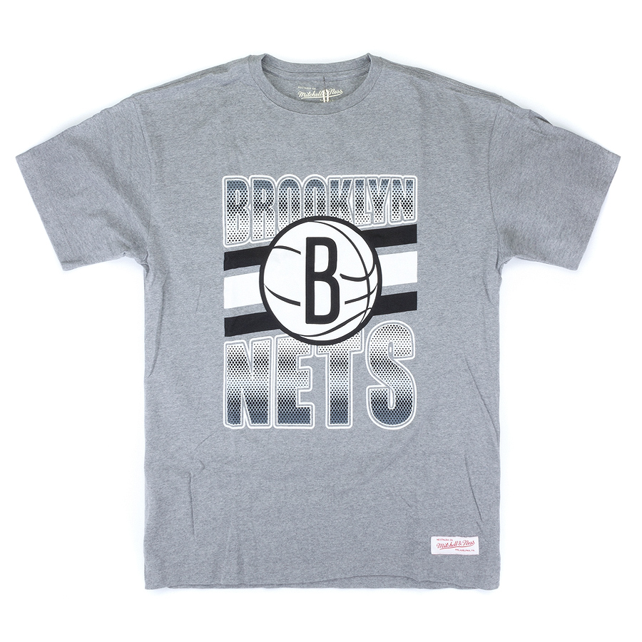Футболка Mitchell & Ness - Brooklyn Nets Gradient Tee (grey heather)