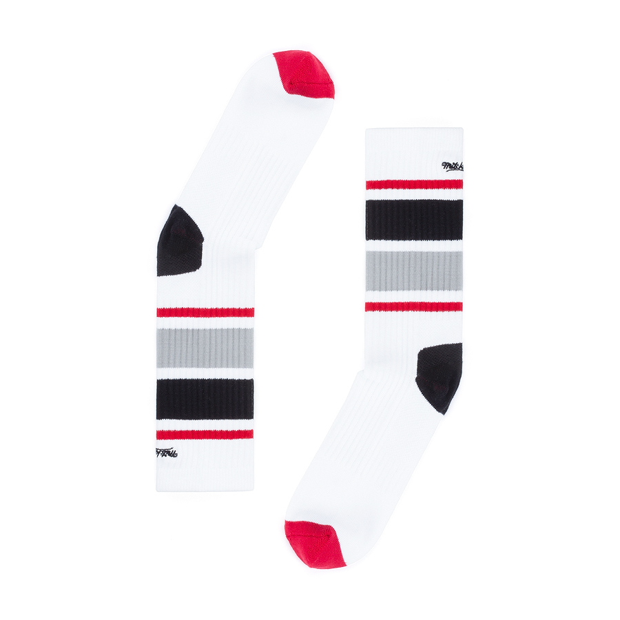 Носки Mitchell & Ness - M&N Tube Socks (white/infrared)