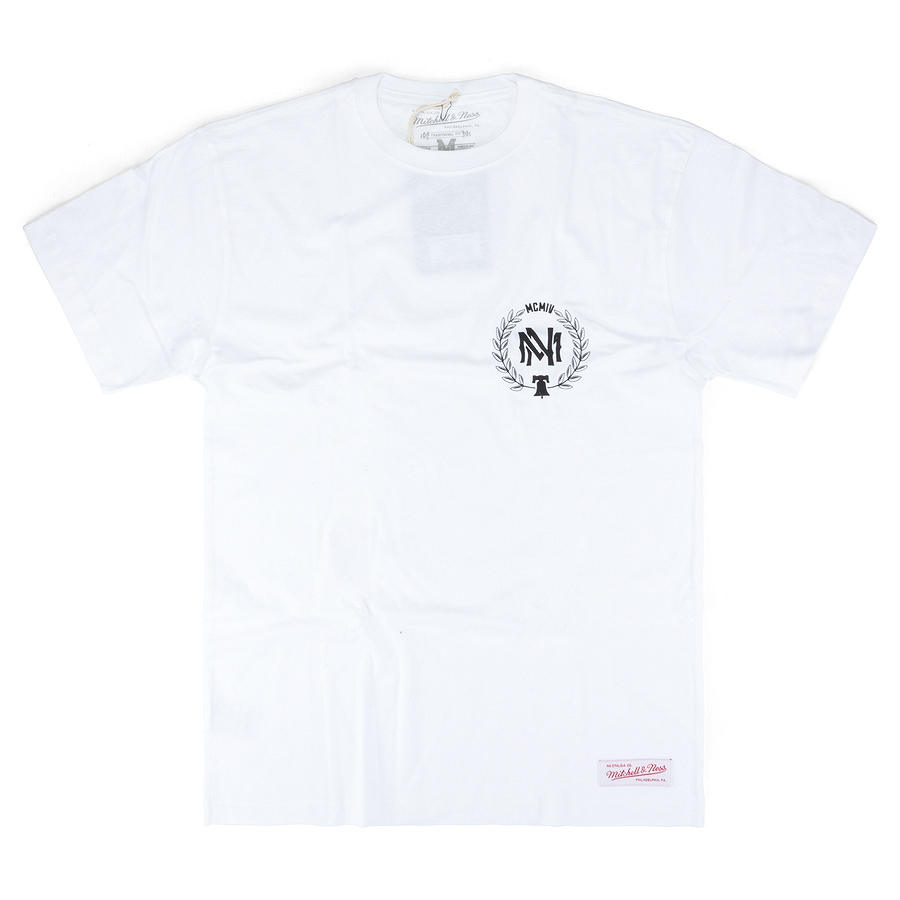 Футболка Mitchell & Ness - M&N Beveled Logo Tee (white/black)