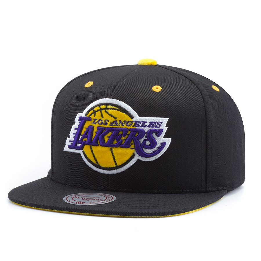 Бейсболка Mitchell & Ness - Los Angeles Lakers Solid Velour Logo Snapback