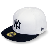 Бейсболка New Era - New York Yankees MLB Basic Contrast Visor (white/black) 59FIFTY