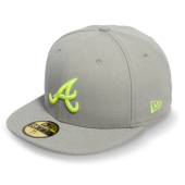 Бейсболка New Era- Atlanta Braves Basic (grey/cyber green) 59FIFTY