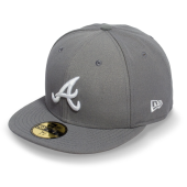Бейсболка New Era- Atlanta Braves Basic (storm gray/white) 59FIFTY