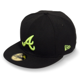 Бейсболка New Era- Atlanta Braves Basic (black/cyber green) 59FIFTY