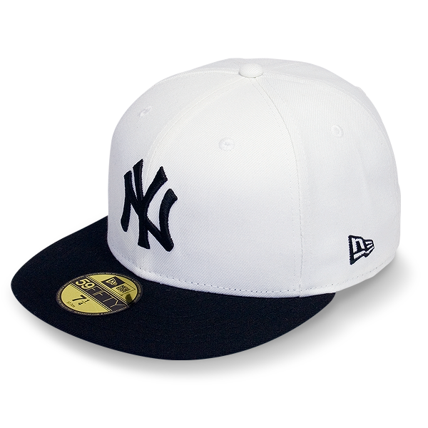 Бейсболка New Era - New York Yankees MLB Basic Contrast Visor (white/black) 59FIFTY
