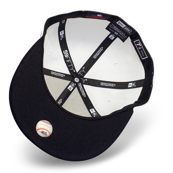 Бейсболка New Era - New York Yankees MLB Basic Contrast Visor (white/black) 59FIFTY