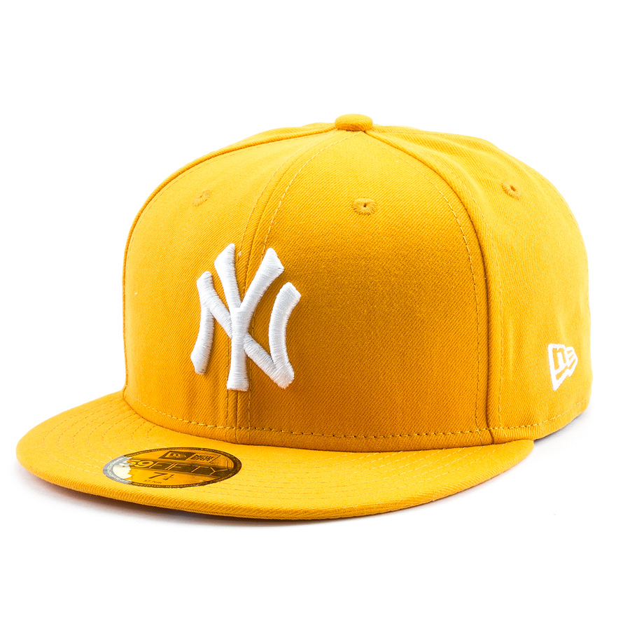 Бейсболка New Era - New York Yankees Basic (gold/white) 59FIFTY