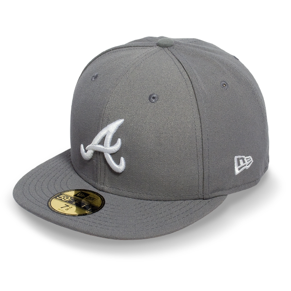 Бейсболка New Era - Atlanta Braves Basic (storm gray/white) 59FIFTY