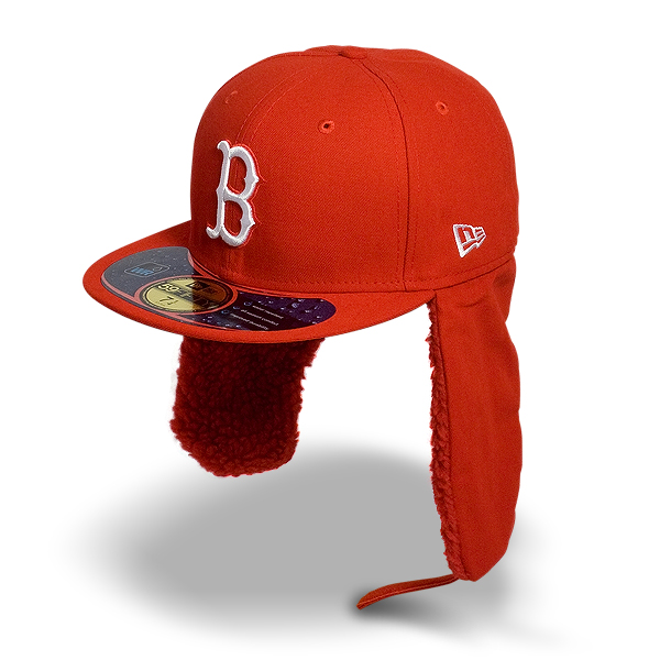 Бейсболка-Ушанка New Era - Boston Red Sox DWR Basic Dog Ear (scarlet/white) 59FIFTY