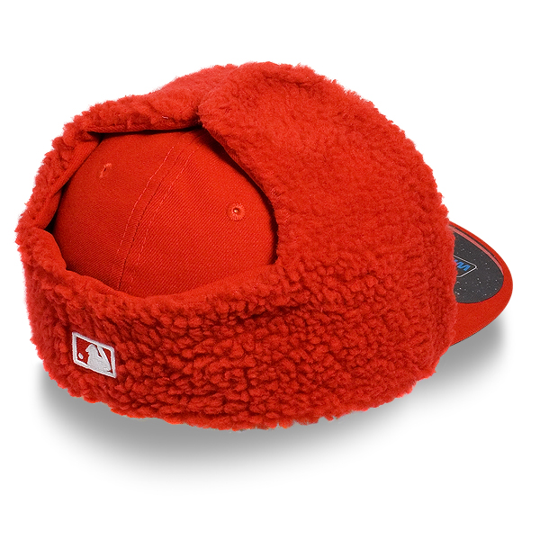 Бейсболка-Ушанка New Era - Boston Red Sox DWR Basic Dog Ear (scarlet/white) 59FIFTY