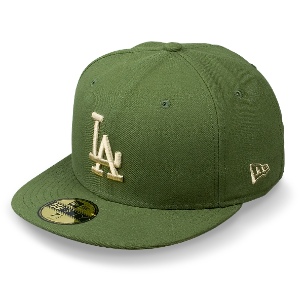 Бейсболка New Era - Los Angeles Dodgers Basic (rifle green/british khaki) 59FIFTY