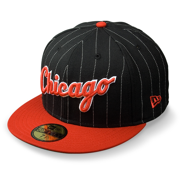 Бейсболка New Era - Chicago White Sox Pin Script (black/scarlet) 59FIFTY