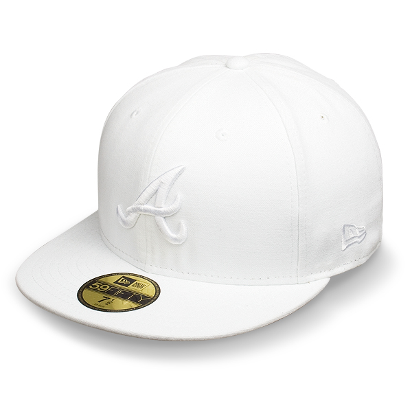 Бейсболка New Era - Atlanta Braves White on White 59FIFTY