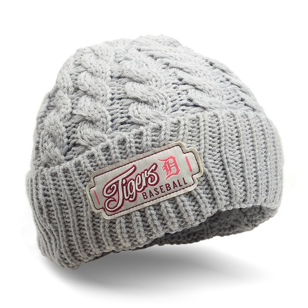 Шапка New Era - Detroit Tigers Winter Weave (gray/pink)