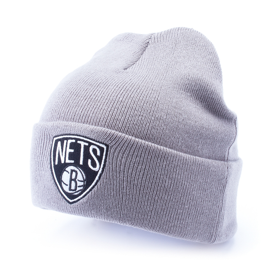 Шапка Mitchell & Ness - Brooklyn Nets Team Talk Cuff Knit (grey)