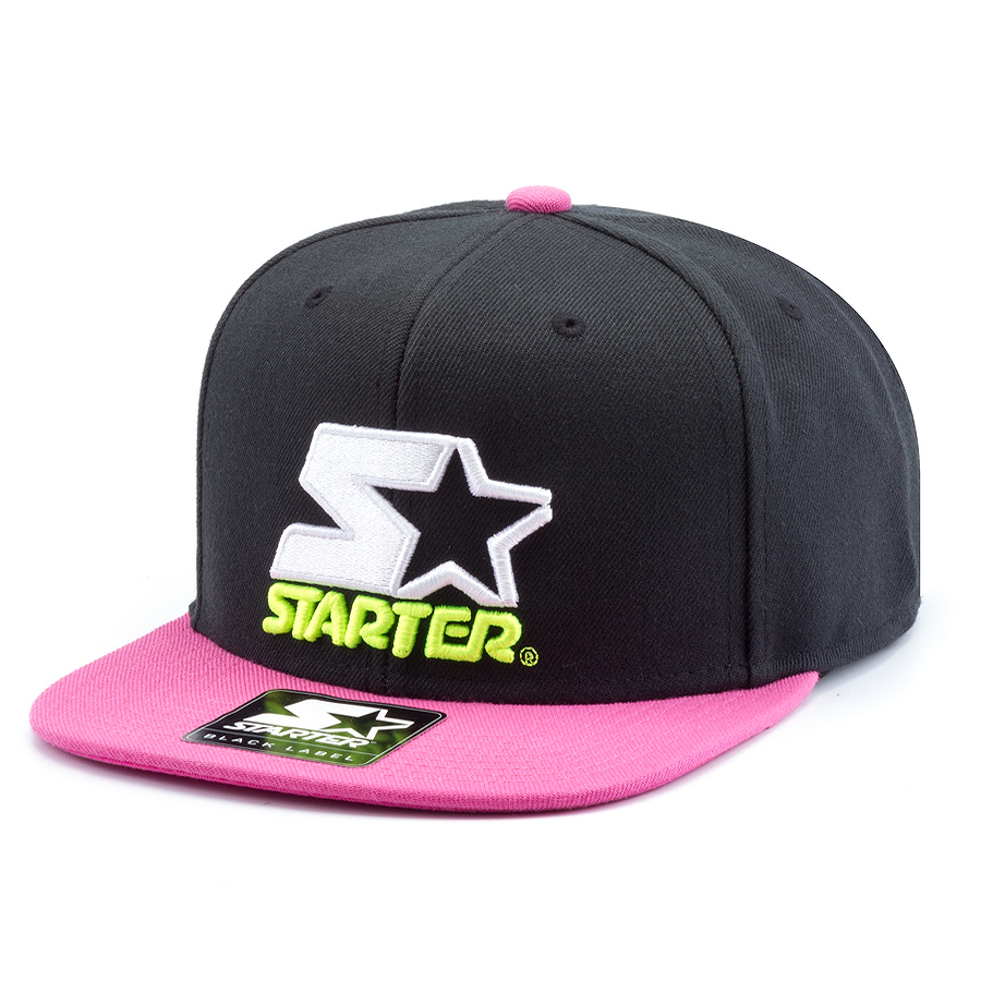 Бейсболка Starter Black Label - Icon Logo 4 Tone Snapback (black/pink)