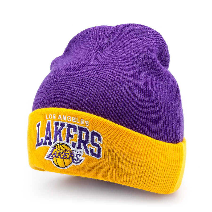 Шапка Mitchell & Ness - Los Angeles Lakers Arched Cuff Knit