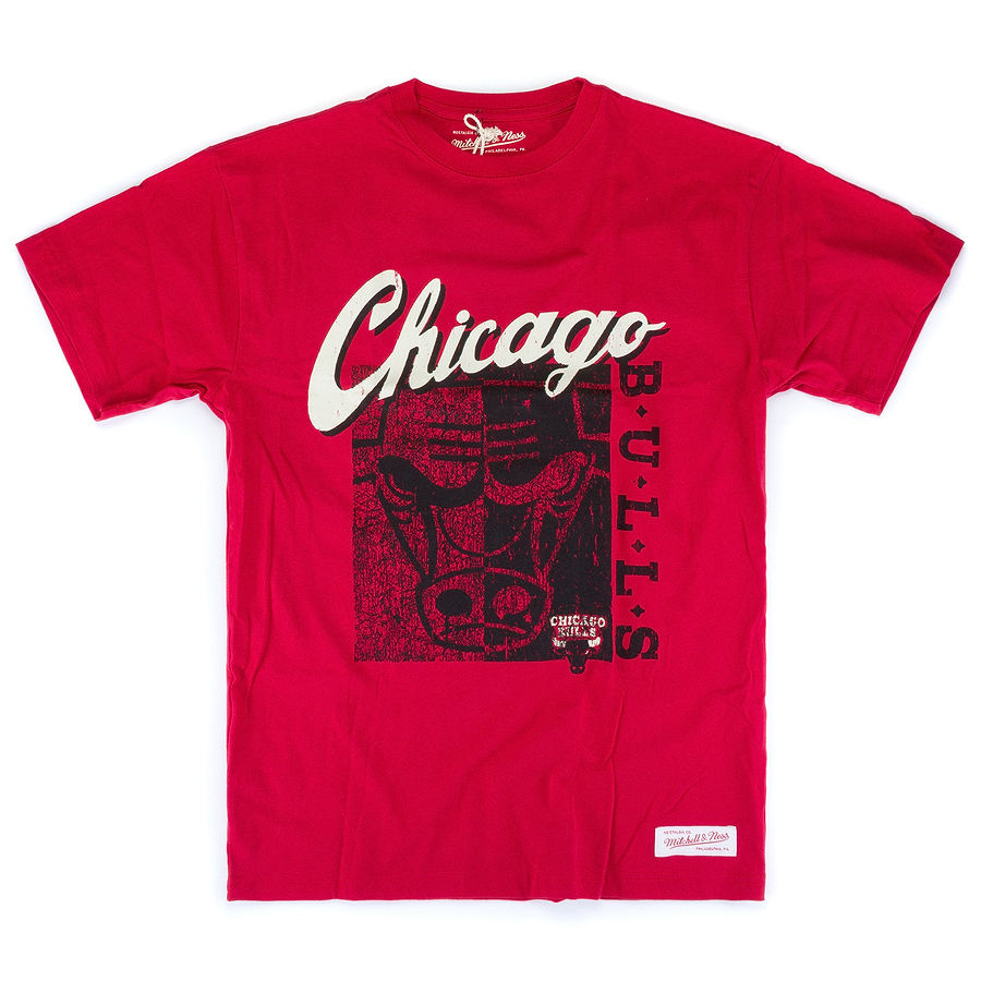 Футболка Mitchell & Ness - Chicago Bulls Split Logo Tee (red)