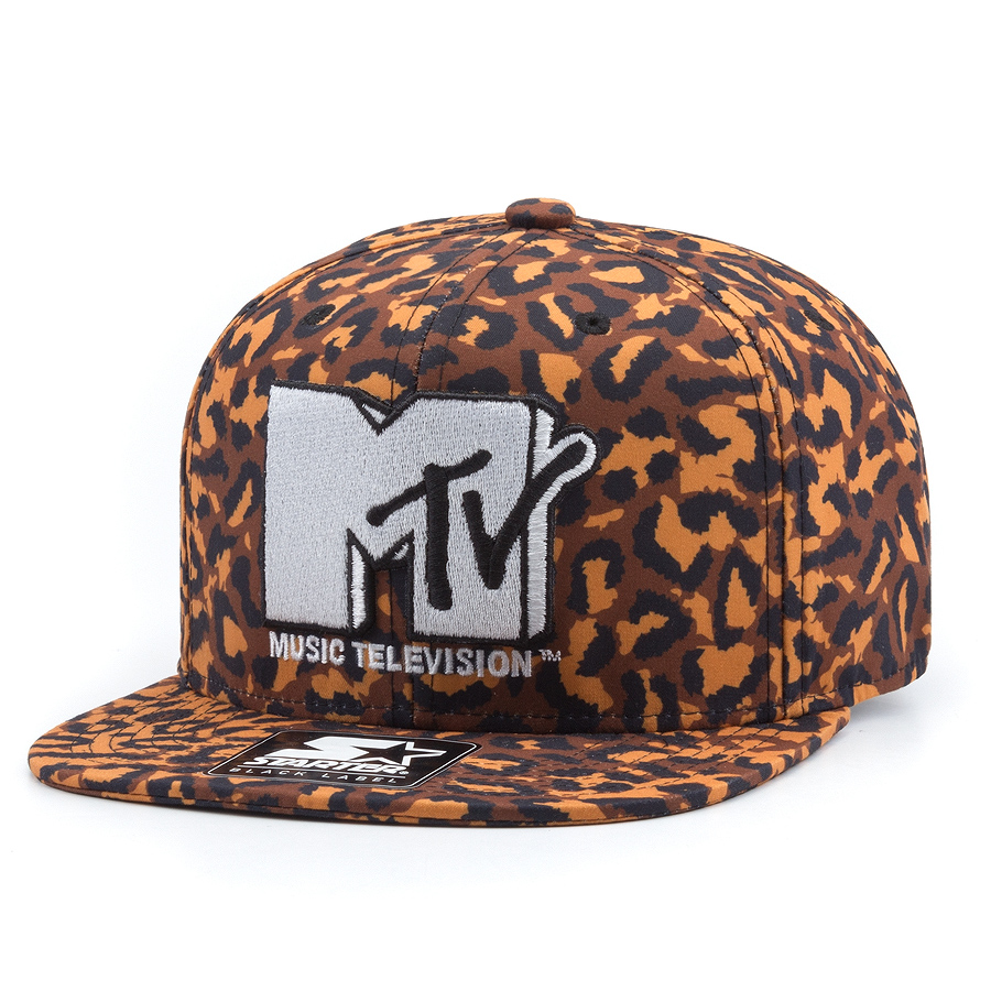 Бейсболка Starter Black Label - MTV All Over Print Icon Logo Snapback (leopard)