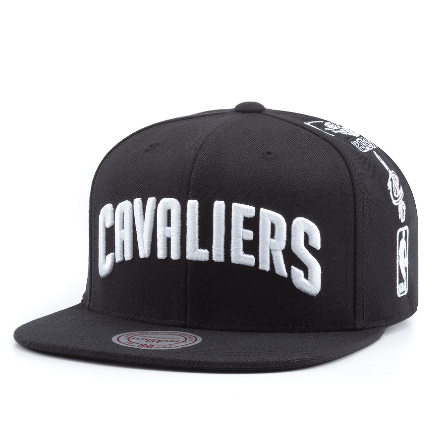 Бейсболка Mitchell & Ness - Cleveland Cavaliers Team Logo History Snapback (black)