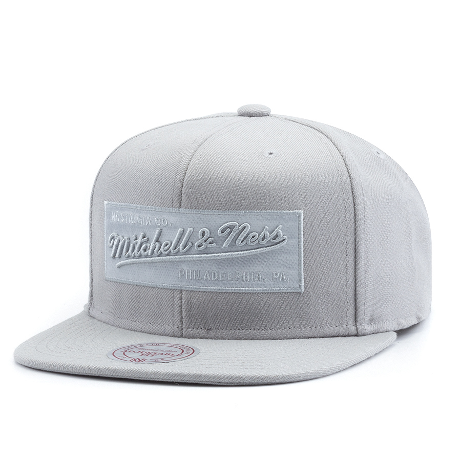 Бейсболка Mitchell & Ness - Box Logo Snapback (grey)