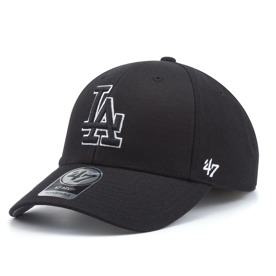 Бейсболка '47 Brand - Los Angeles Dodgers '47 MVP Black & White Snapback