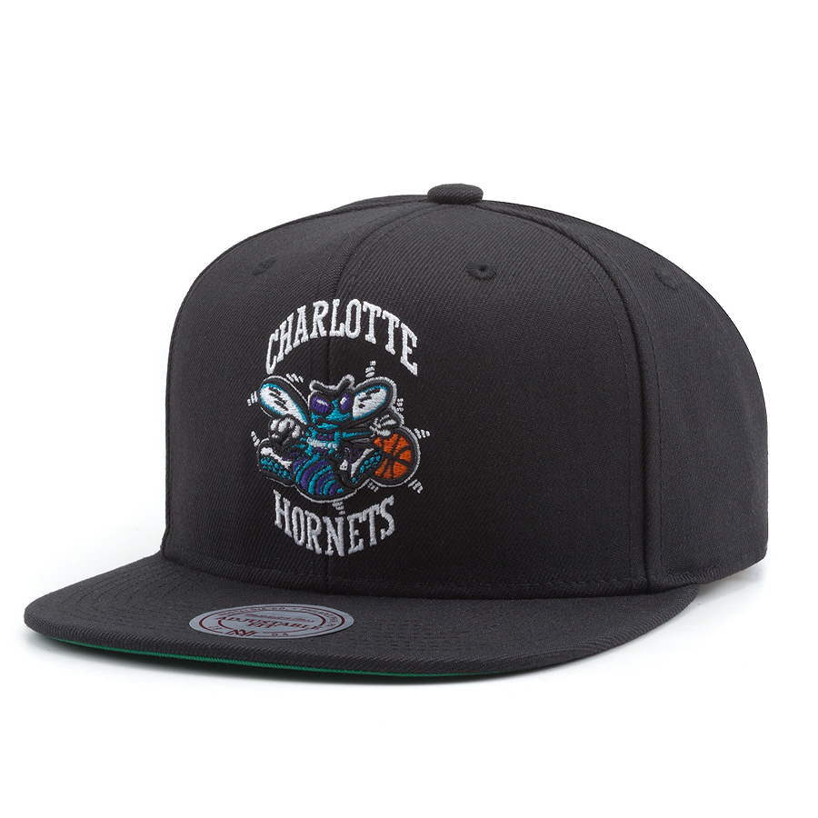 Бейсболка Mitchell & Ness - Charlotte Hornets Wool Soild Snapback
