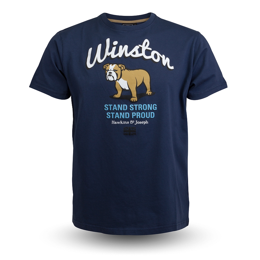 Футболка Hawkins & Joseph - Winston The Bulldog Stand Strong T-Shirt (denim)