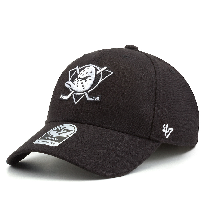 Бейсболка '47 Brand - Anaheim Ducks '47 MVP Black & White Snapback