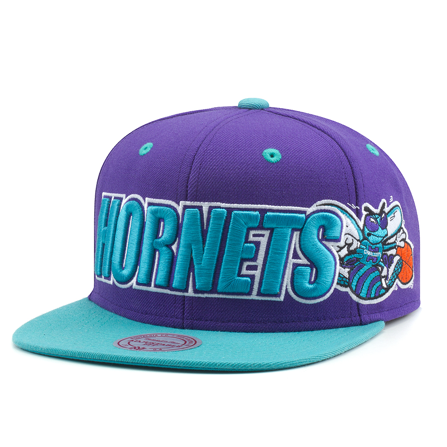 Бейсболка Mitchell & Ness - Charlotte Hornets Logo Wordmark Snapback