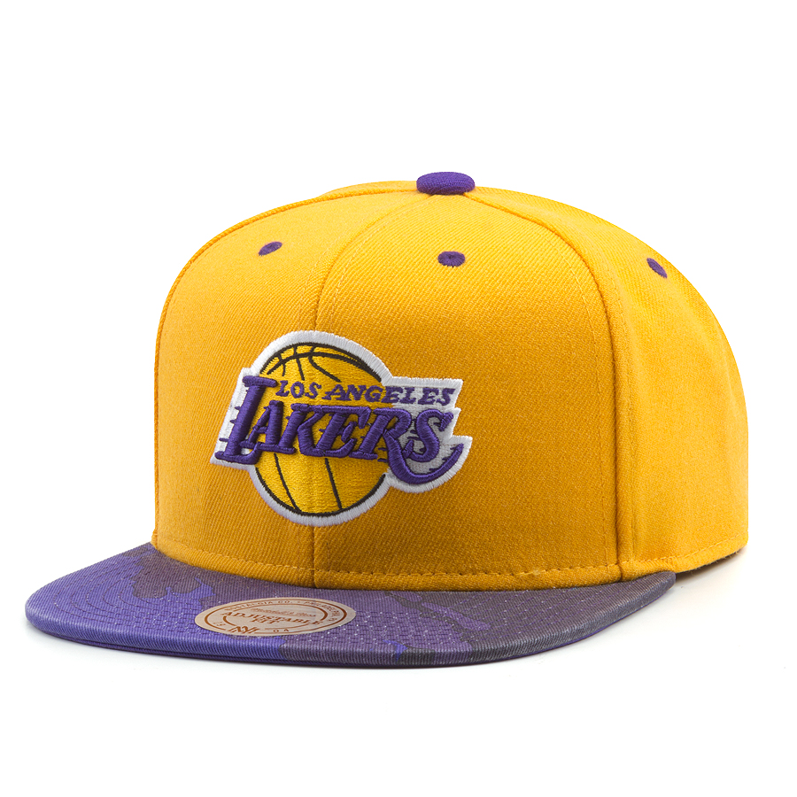 Бейсболка Mitchell & Ness - Los Angeles Lakers Paintbrush Visor Snapback