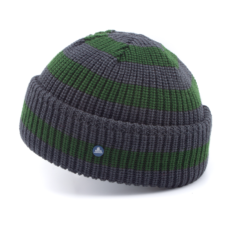 Шапка Hammaburg - Beanie Stripes (grey/green)