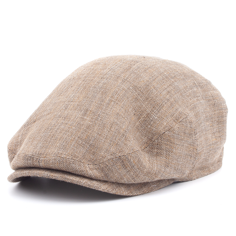 Кепка Lierys - Driver Cap Linen Herringbone Flat Cap (light-brown)