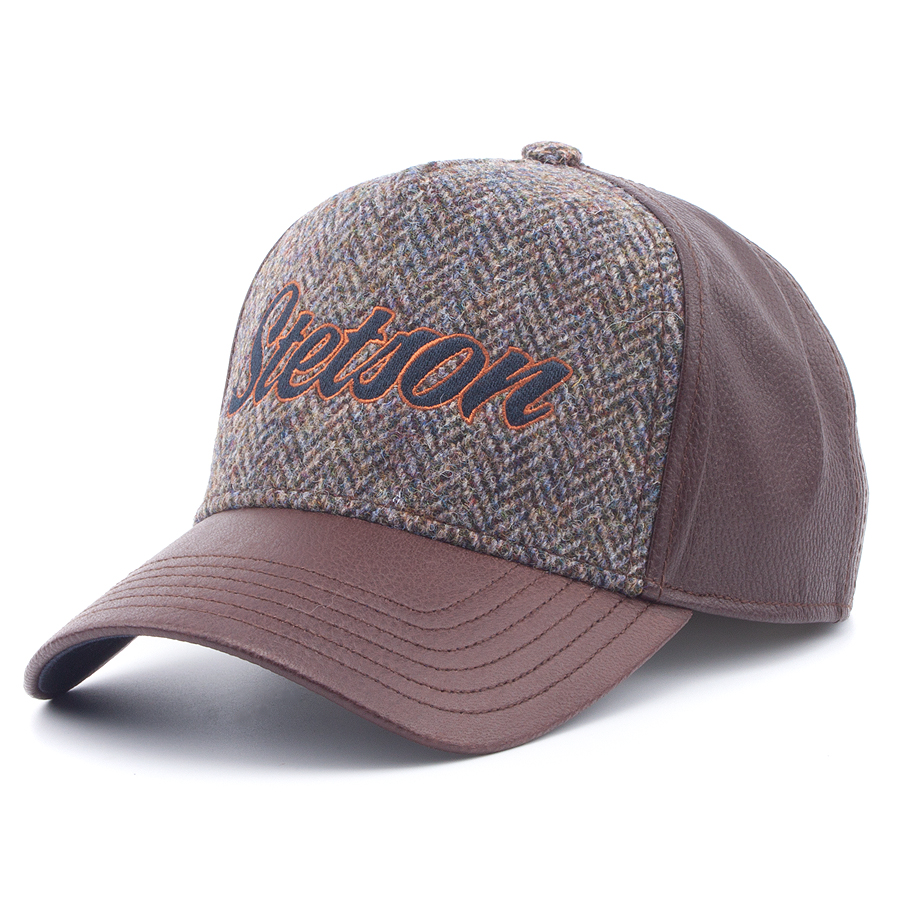 Бейсболка Stetson - Trucker Cap Lamb Nappa Harris Tweed (brown)