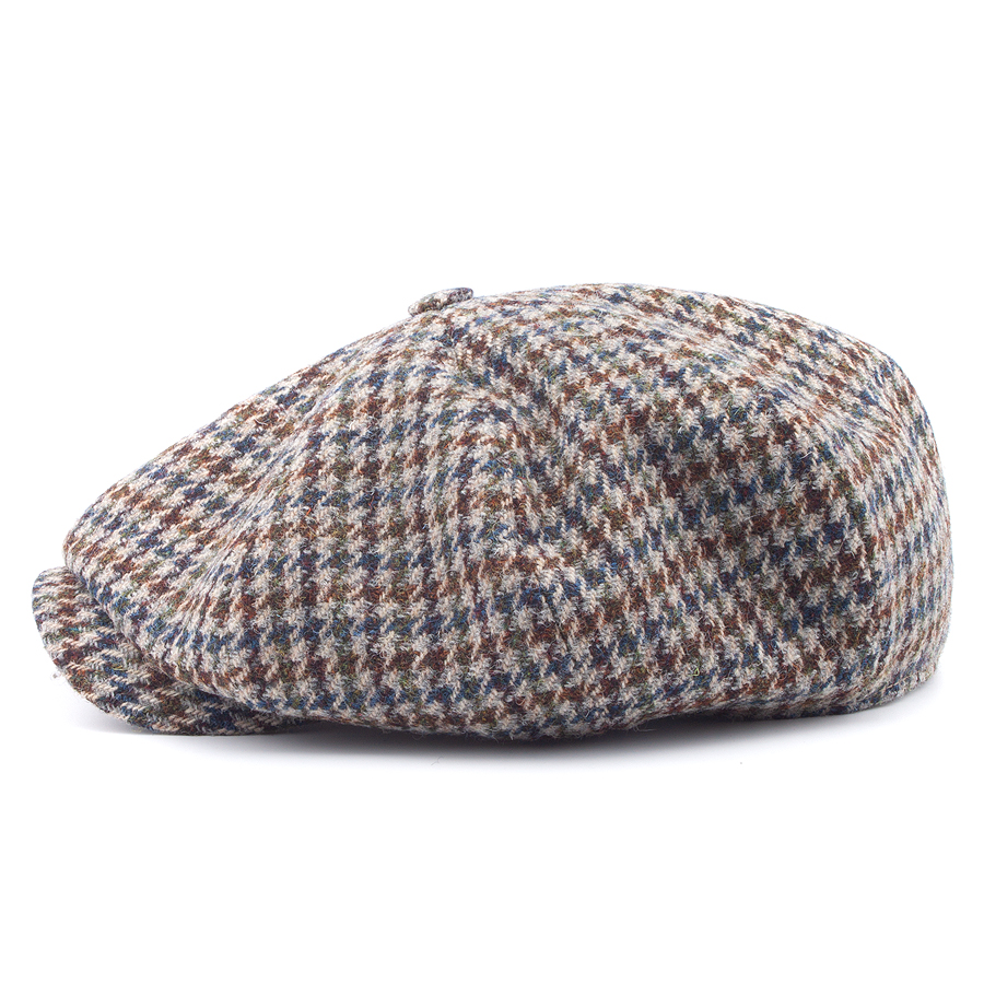 Кепка Stetson - Irish Cap Houndstooth Harris Tweed (biege/blue)