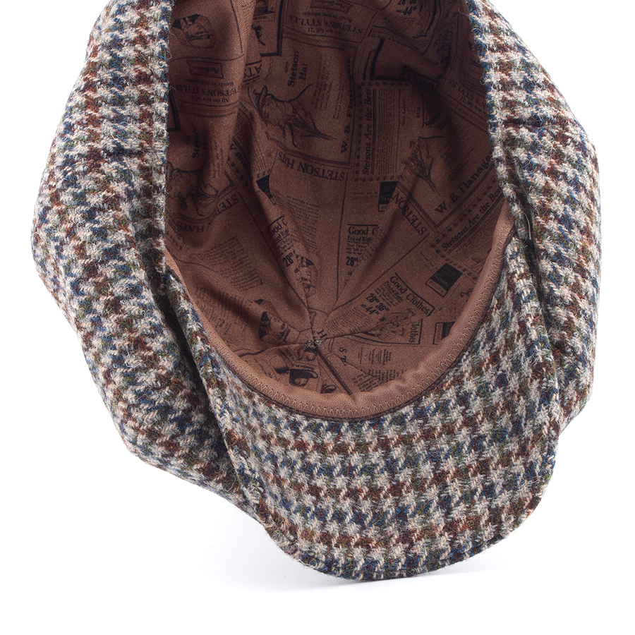 Кепка Stetson - Irish Cap Houndstooth Harris Tweed (biege/blue)