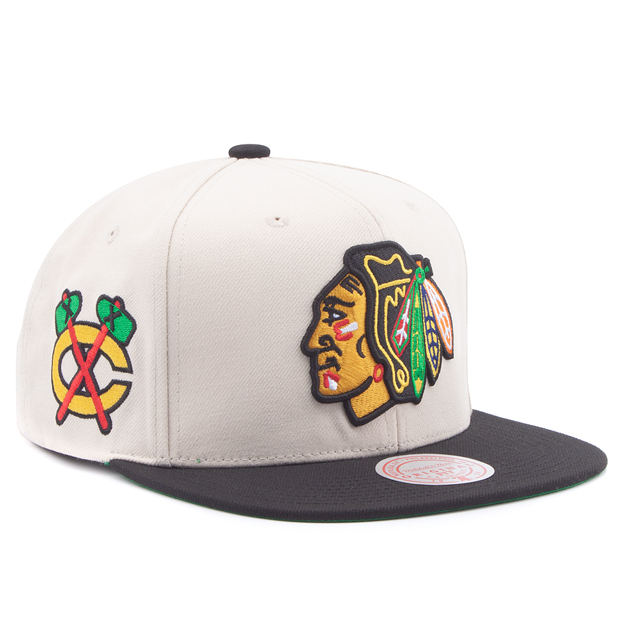 Бейсболка Mitchell & Ness - Chicago Blackhawks Vintage Off-White Snapback