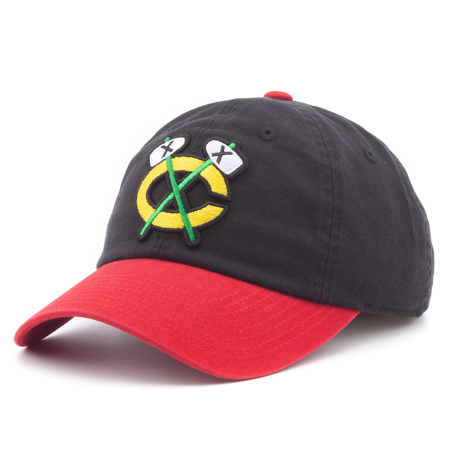 Бейсболка American Needle - Blue Line NHL Chicago Blackhawks (black/red)