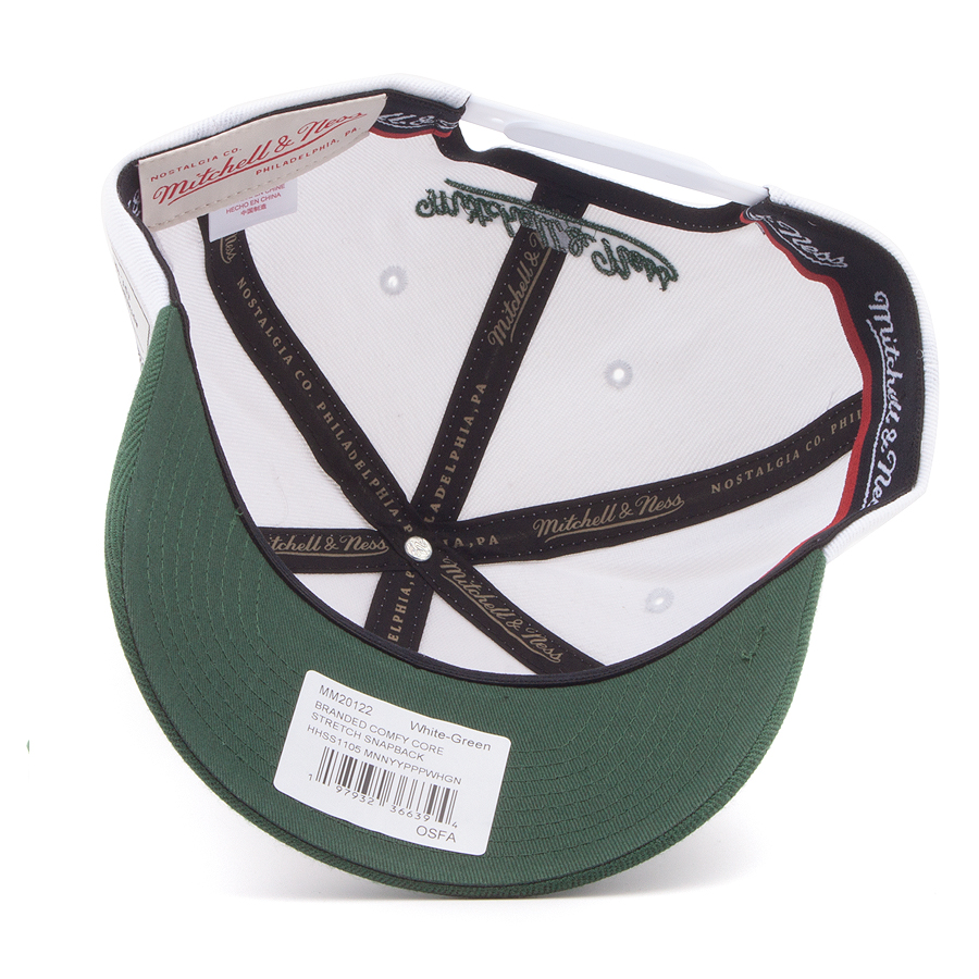 Бейсболка Mitchell & Ness - M&N Branded Comfy Core Stretch Snapback (white/dark green) Бейсболка Mitchell & Ness - M&N Branded Comfy Core Stretch Snapback (white/dark green)