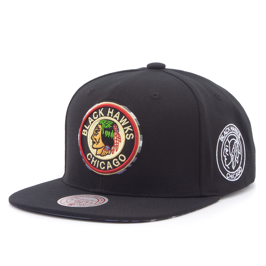 Бейсболка Mitchell & Ness - Stripes Snapback NHL Chicago Blackhawks (black)