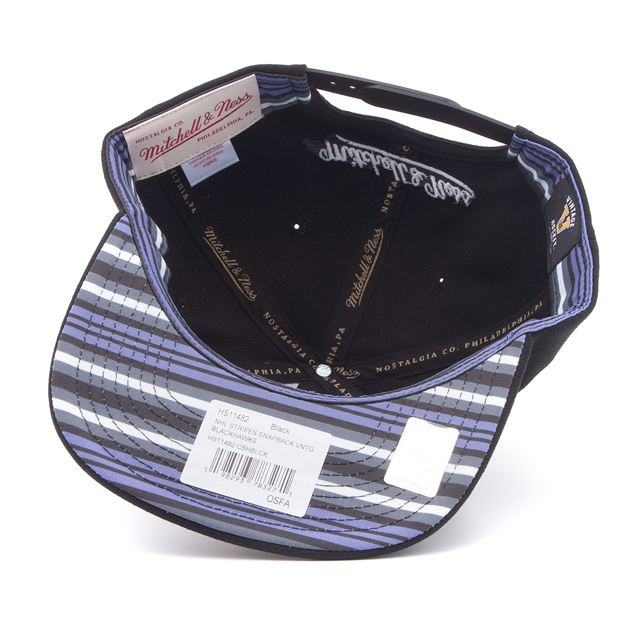 Бейсболка Mitchell & Ness - Stripes Snapback NHL Chicago Blackhawks (black)