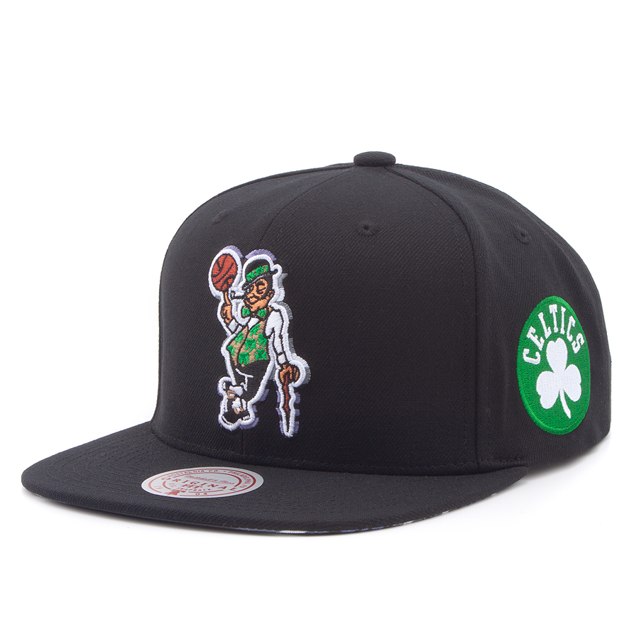 Бейсболка Mitchell & Ness - Stripes Snapback NBA Boston Celtics (black)