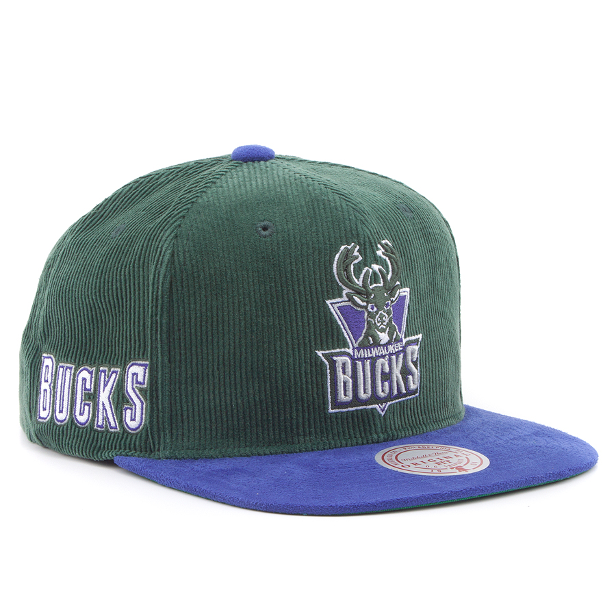 Бейсболка Mitchell & Ness - Sueduroy Snapback NBA Milwaukee Bucks (dark green)