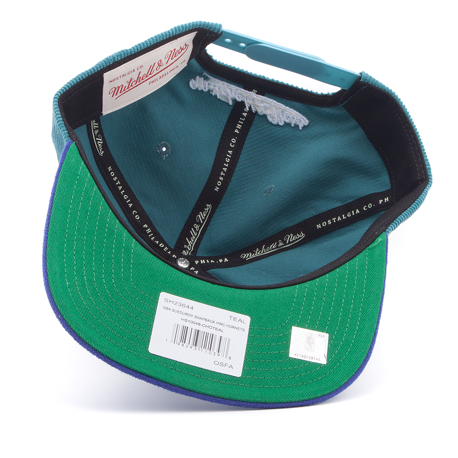 Бейсболка Mitchell & Ness - Sueduroy Snapback NBA Charlotte Hornets (sky blue)