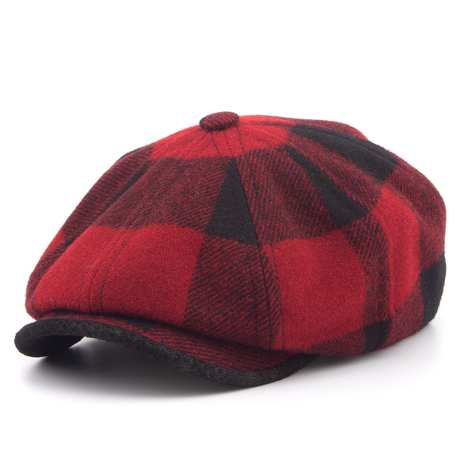 Кепка Lierys - 8-Panel Wool Check (red/black)