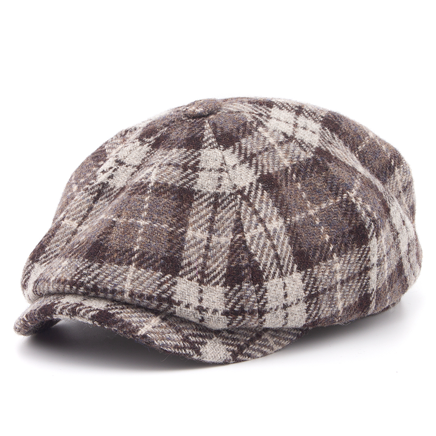 Кепка Stetson - Hatteras Sustainable Harris Tweed Undyed Virgin Wool (brown/grey)
