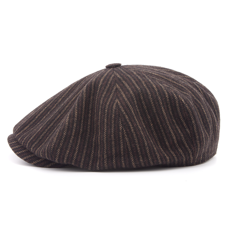 Кепка Stetson - 8-Panel Cap Woolen Stripe (dark brown/beige)