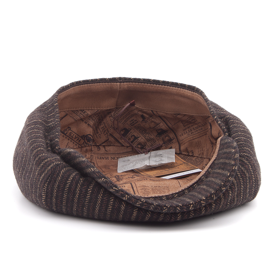 Кепка Stetson - 8-Panel Cap Woolen Stripe (dark brown/beige)
