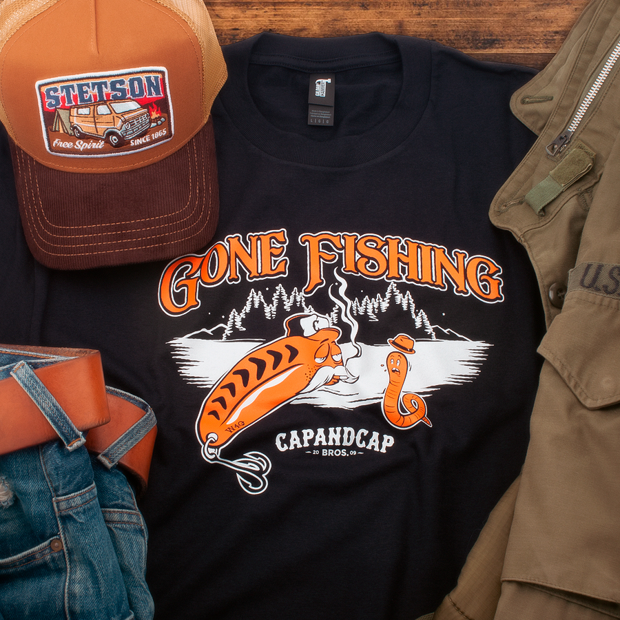 Футболка Capandcap Bros - Gone Fishing (black)