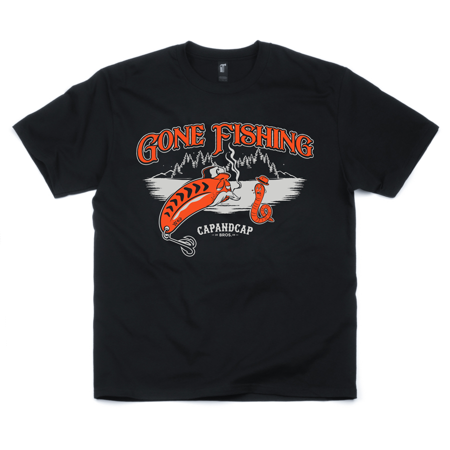 Футболка Capandcap Bros - Gone Fishing (black)